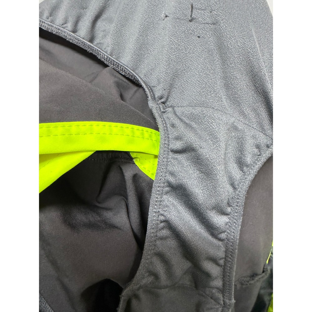 Under Armour HeatGear Running Shorts Gray Neon Yellow Women's Medium Gym Athlete - Picture 6 of 6